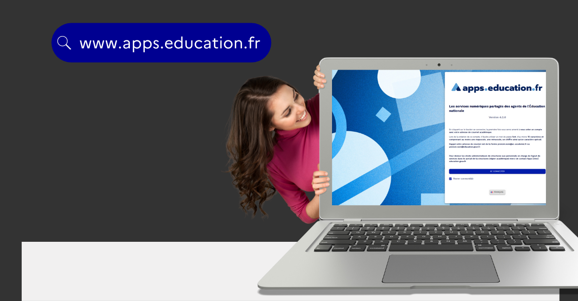 Capture écran de l'interface de connection à la plateforme apps.education.fr