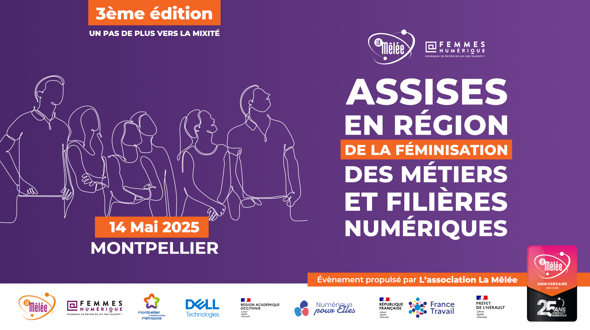 Affiche 2025 des assises en région occitanie de la féminisation des métiers 