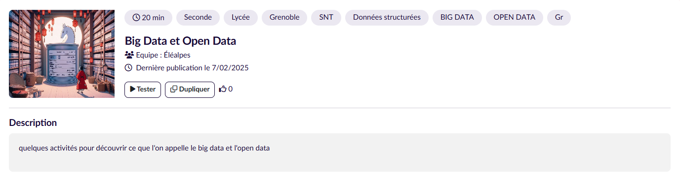 Elea parcours Big data et open data