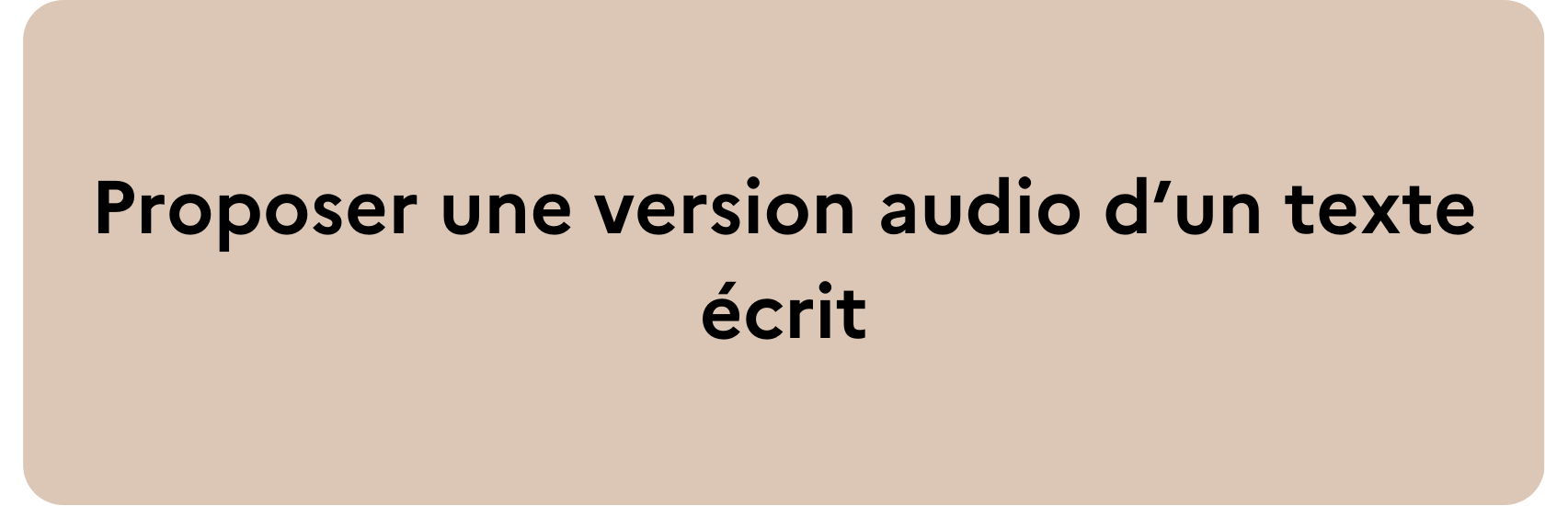 Proposer une version audio d'un tx écrit