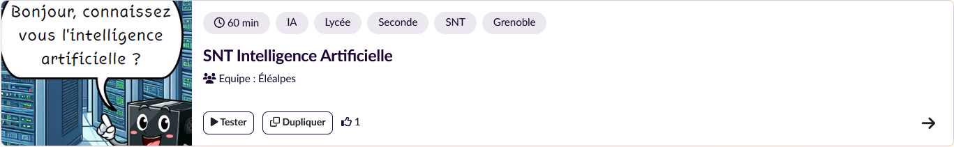 SNT Intelligence artificielle (Eléa)