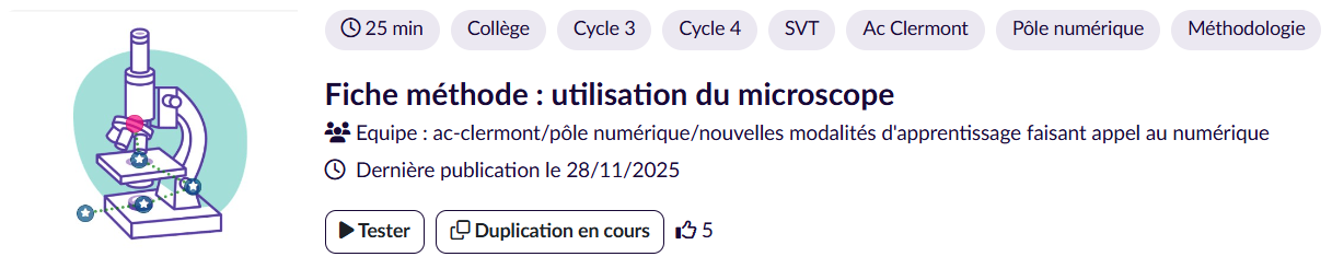 Elea - Utilisation du microscope