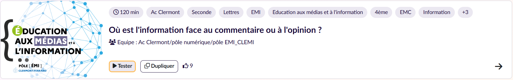 Ou est l'info - ELEA - Parcours du mois