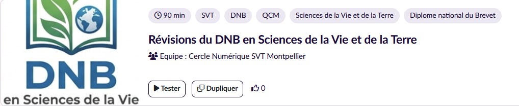 Parcours du mois DNB SVT - ELEA