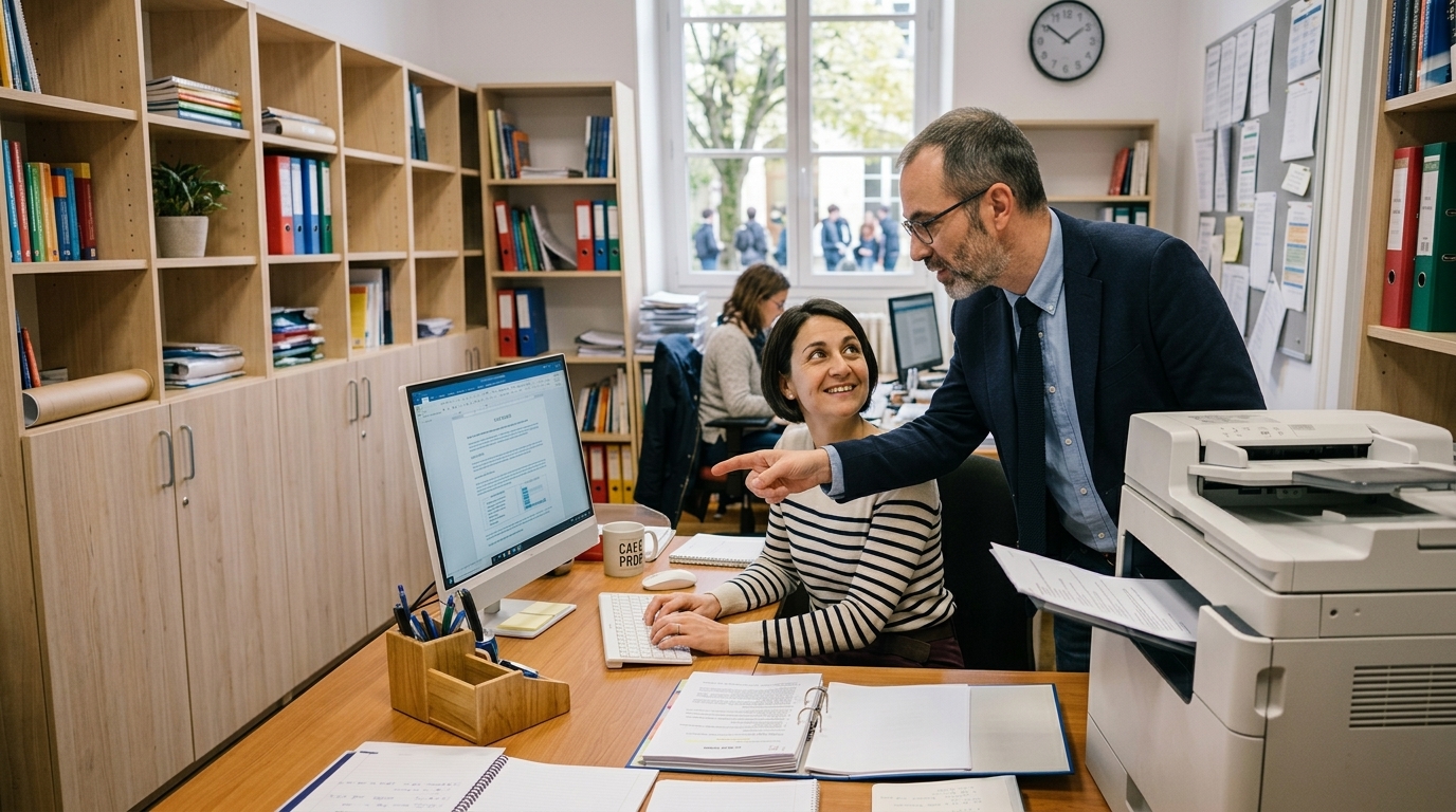 Enseignants travaillant sur ordinateur