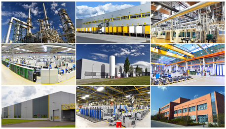 mosaïque de photos de sites industriels