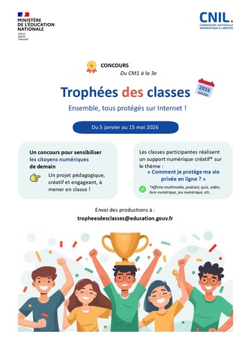 Affiche Trophées des classes CNIL