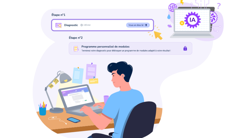 Enseignant réalisant un parcours Pix IA
